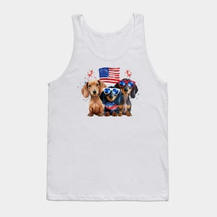 4th of July Dachshund Dogs #2 Tank Top
